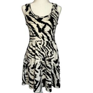 Kardashian Kollection Women's Textured Fit & Flare Dress Tiger Print